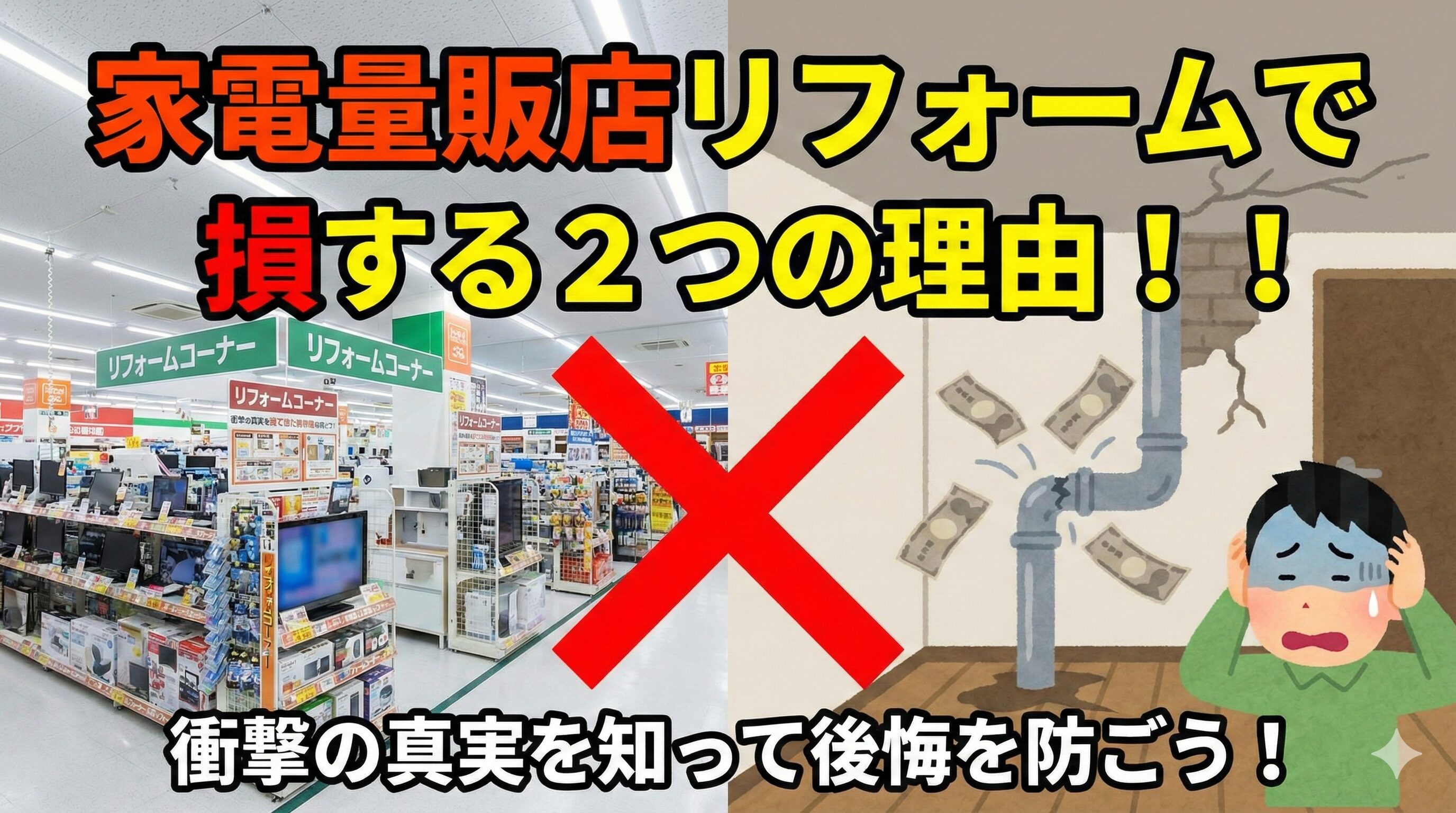 誰も教えてくれない...家電量販店リフォームで損する２つの理由！！