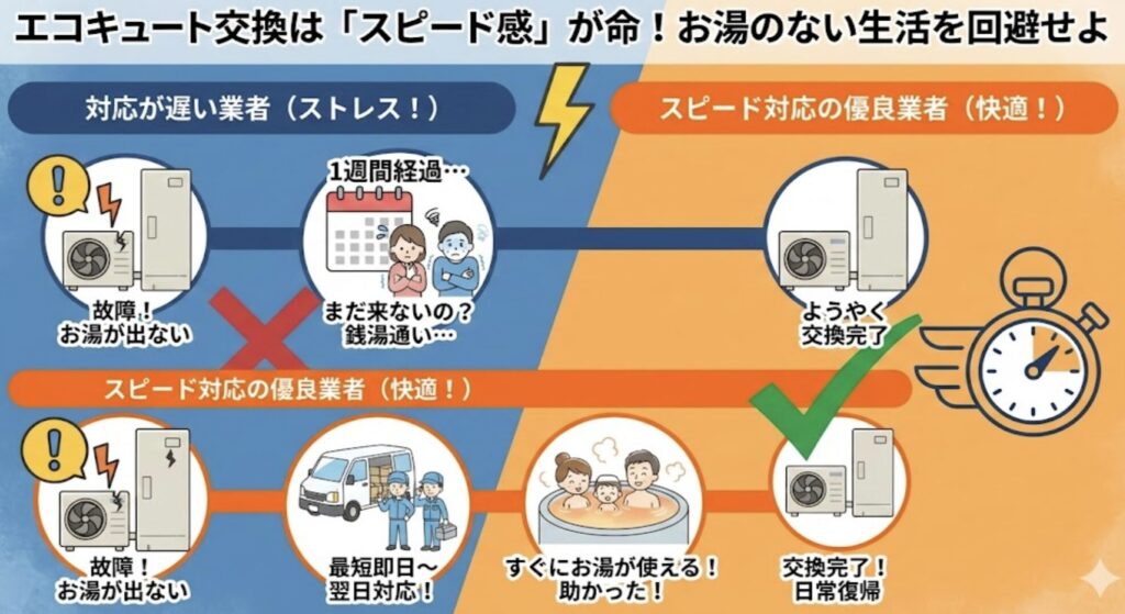エコキュートの交換はスピード感が命