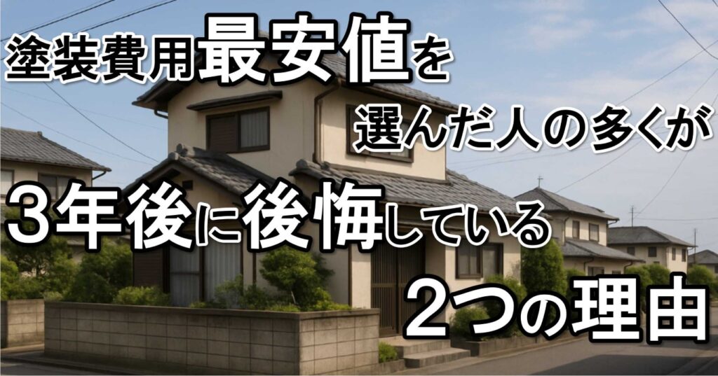 塗装費用「最安値」を選んだ人の多くが3年後に後悔している2つの理由