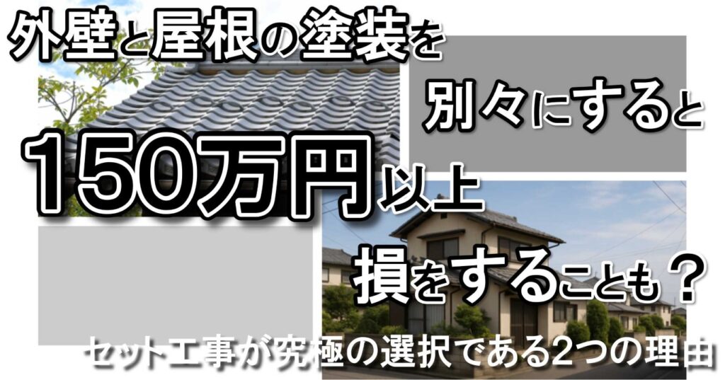 外壁と屋根の塗装を別々にすると150万円以上損をすることも？セット工事が究極の選択である2つの理由