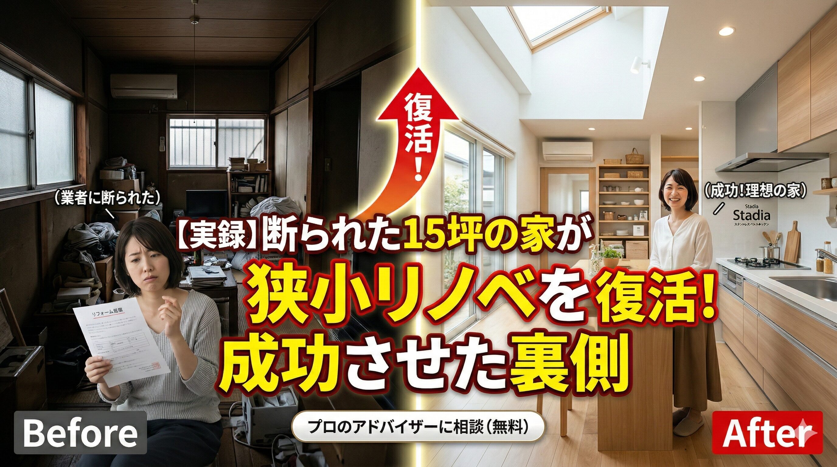 【実録】断られた15坪の家が復活！狭小リノベを成功させた裏側