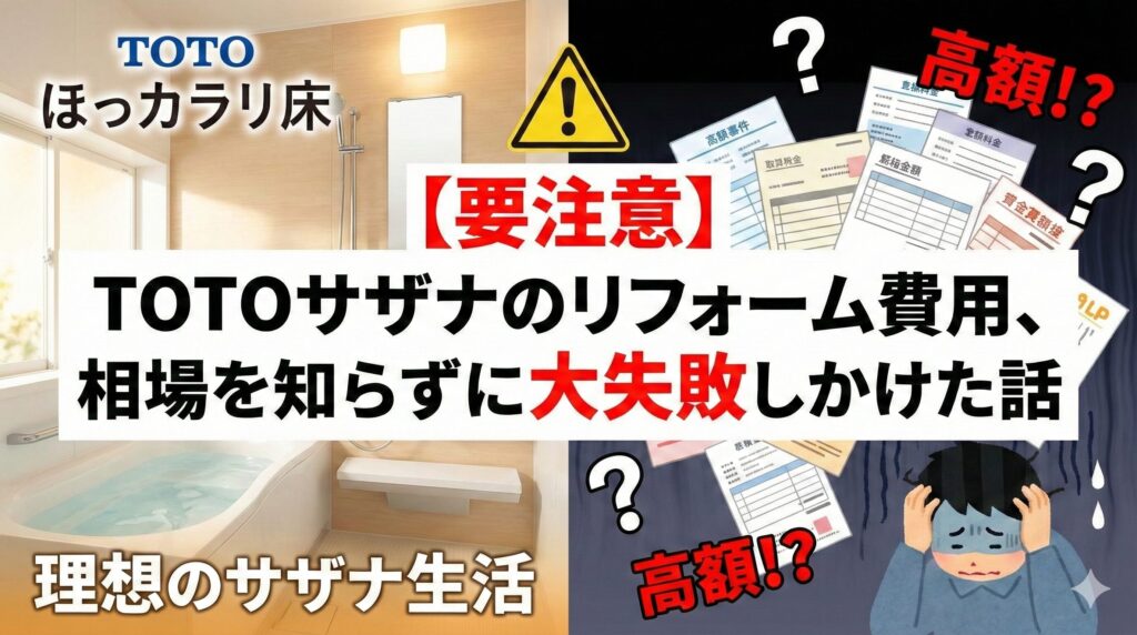 【要注意】TOTOサザナのリフォーム費用、相場を知らずに大失敗しかけた話