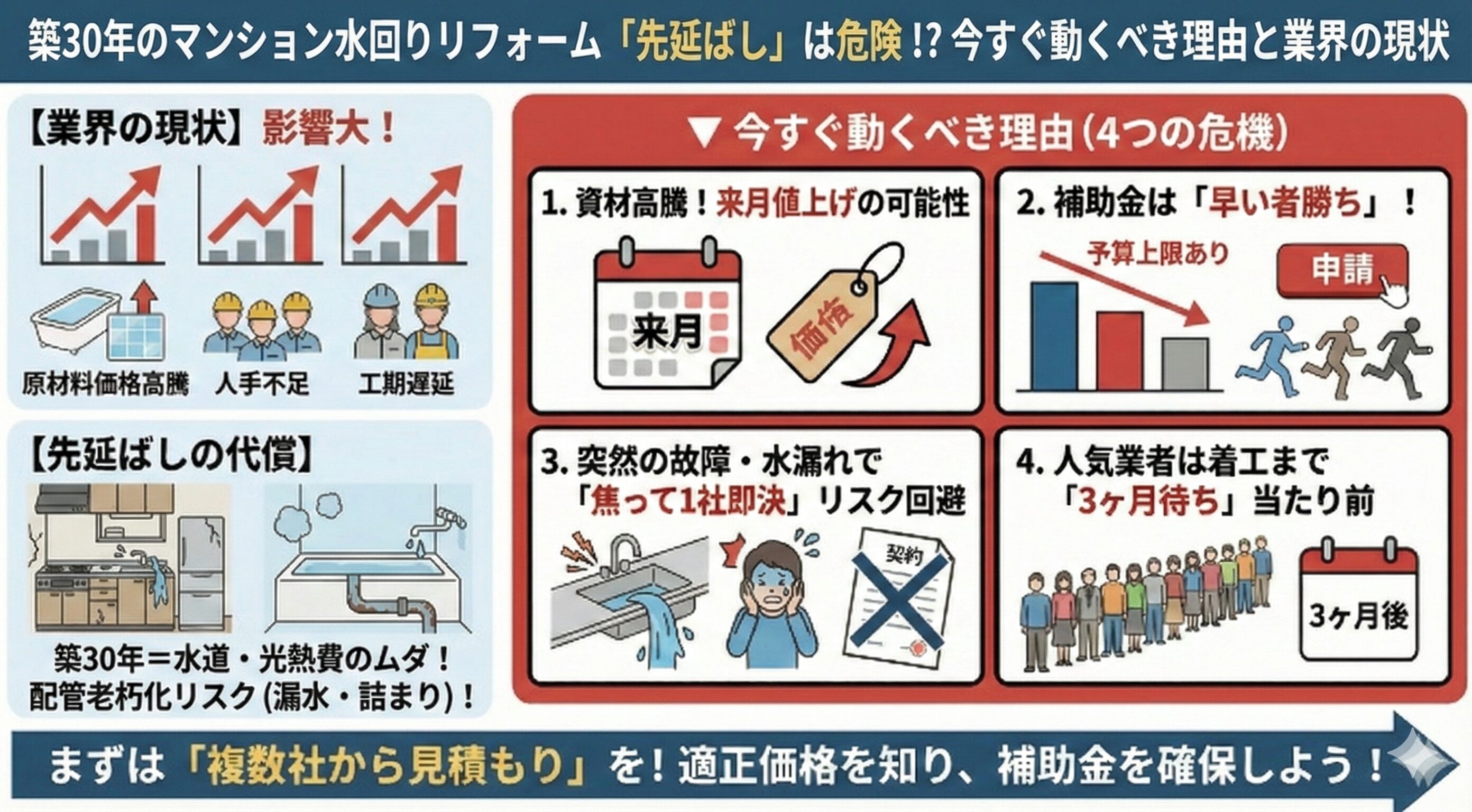 築30年マンションの水回りリフォームで知っておきたい「リスク」と「業者選び」