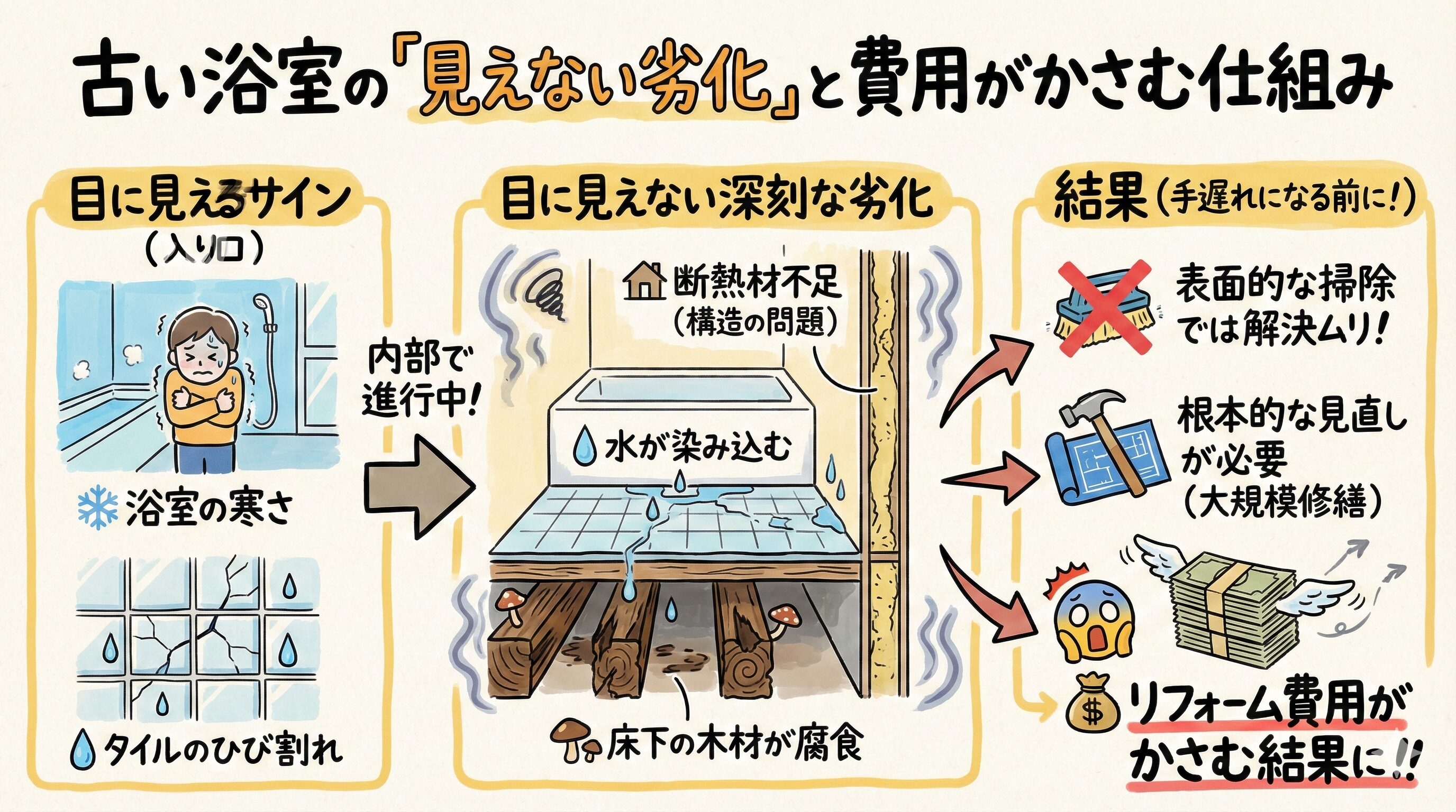 【寒いお風呂】リフォームの失敗を防ぐ！適正価格で劇的に温かくした体験談