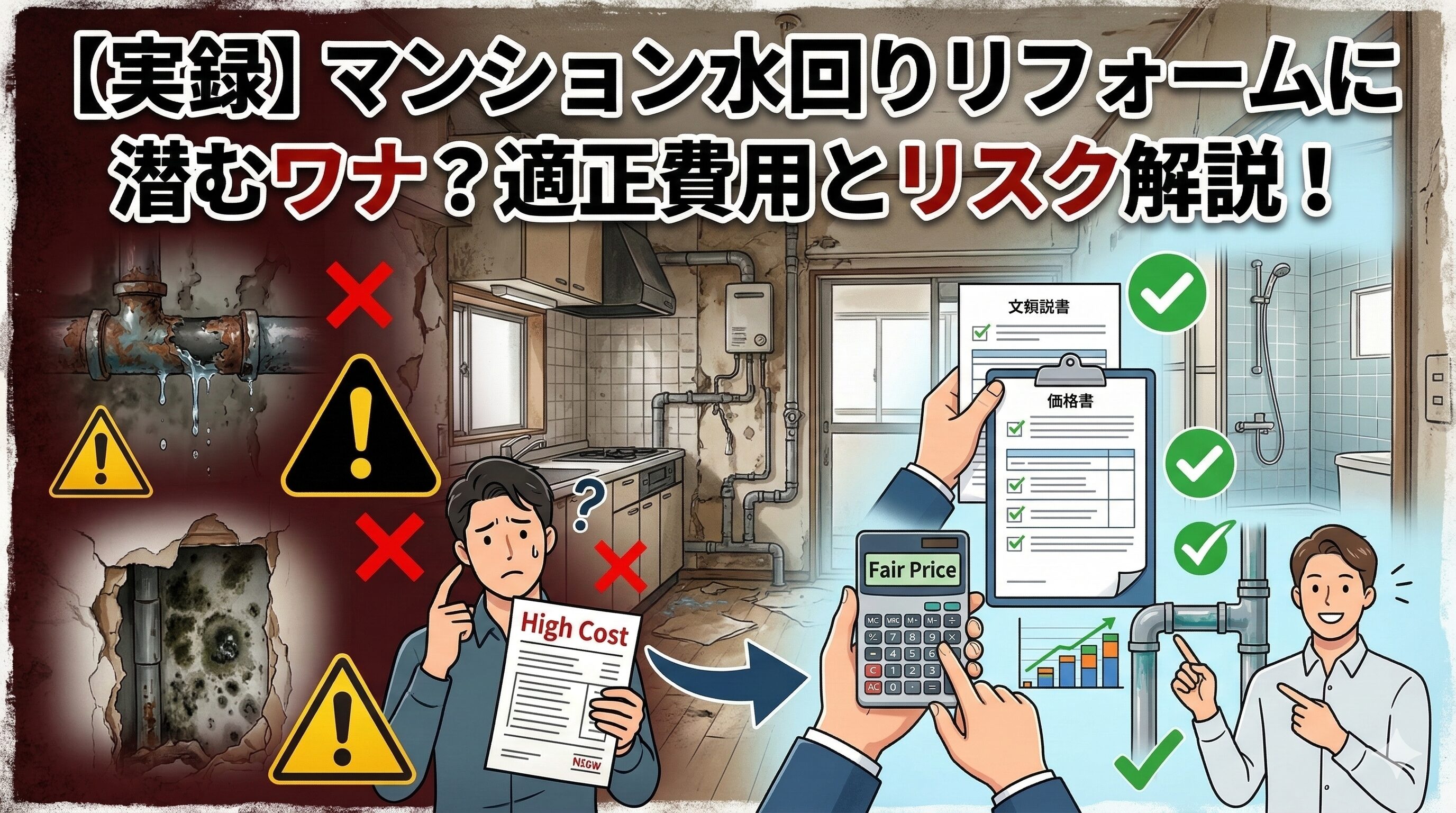 【実録】マンション水回りリフォームに潜むワナ？適正費用とリスク解説！