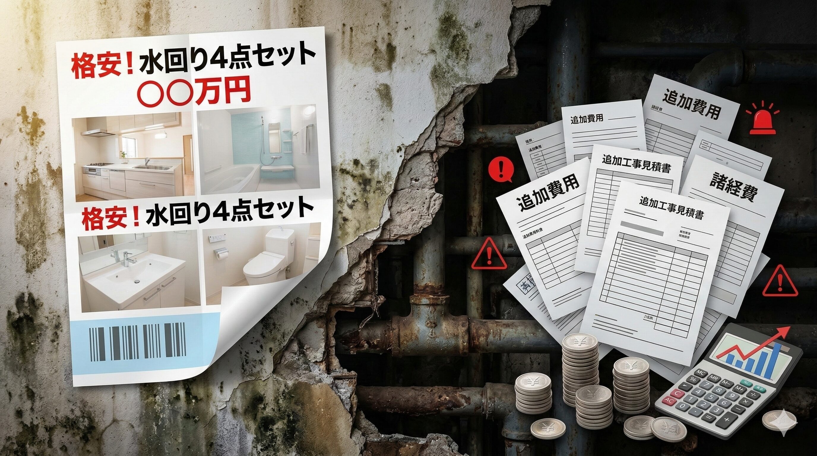 【マンション】水回りリフォーム4点セットの費用は?予算オーバーを防ぐ方法