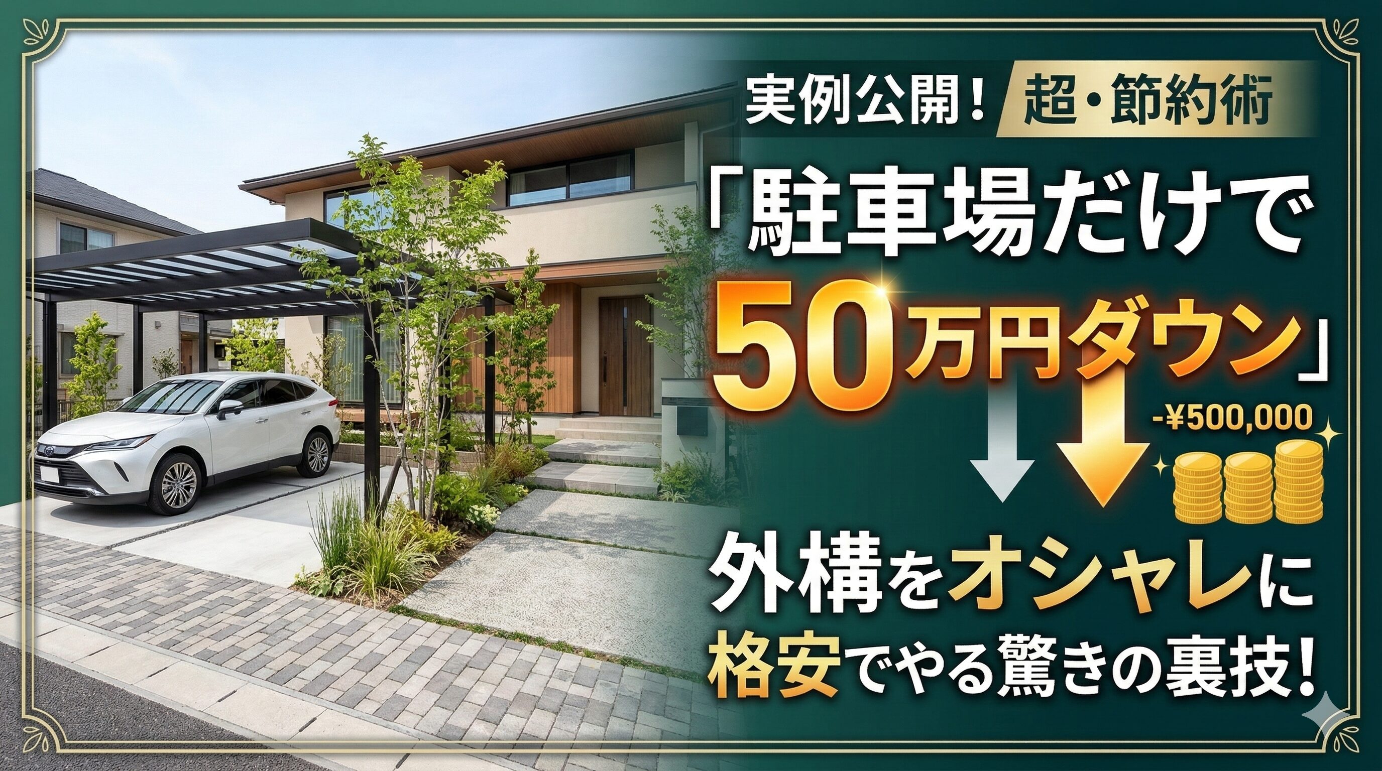 駐車場の外構をオシャレに格安でやる驚きの裏技！