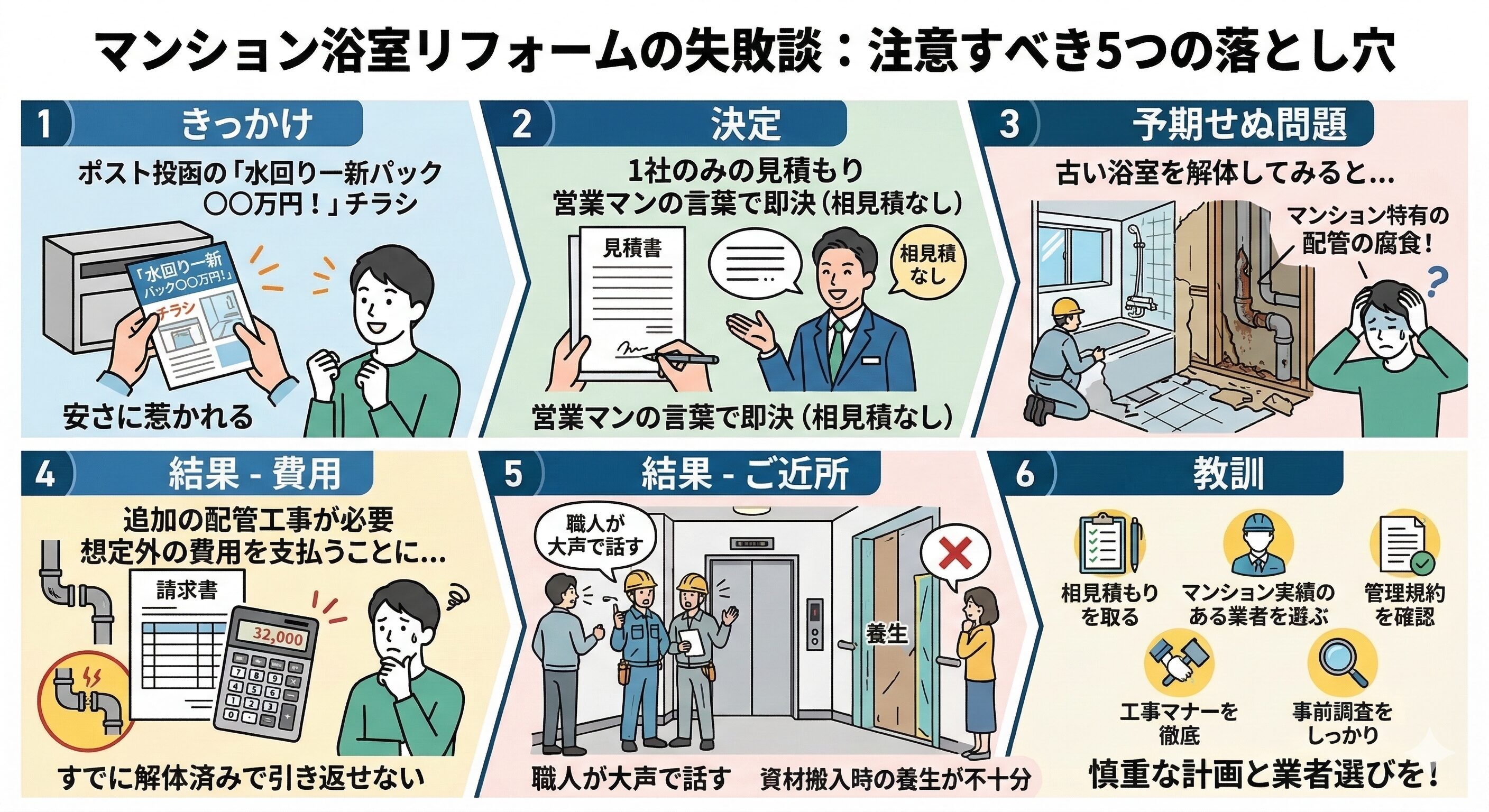 【実録】マンション水回りリフォームに潜むワナ?適正費用とリスク解説!