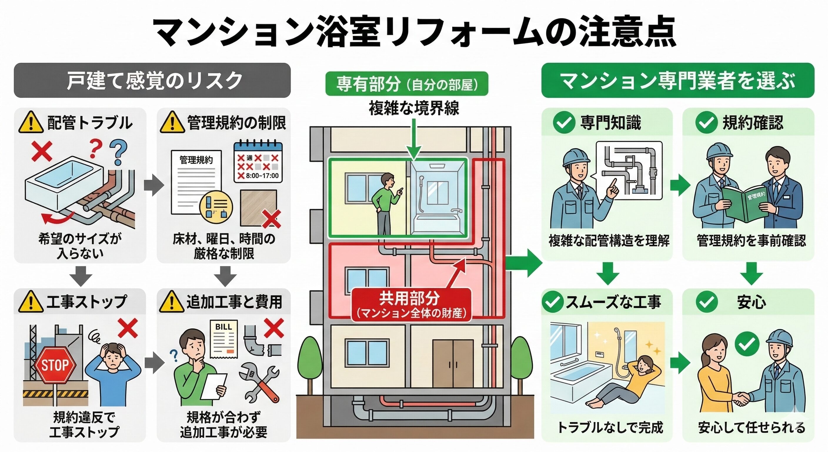 【実録】マンション水回りリフォームに潜むワナ?適正費用とリスク解説!