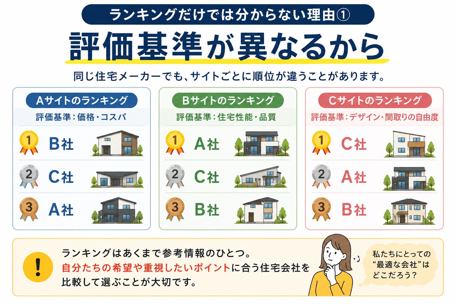 ランキング上位の住宅メーカーが最適解ではない2つの理由