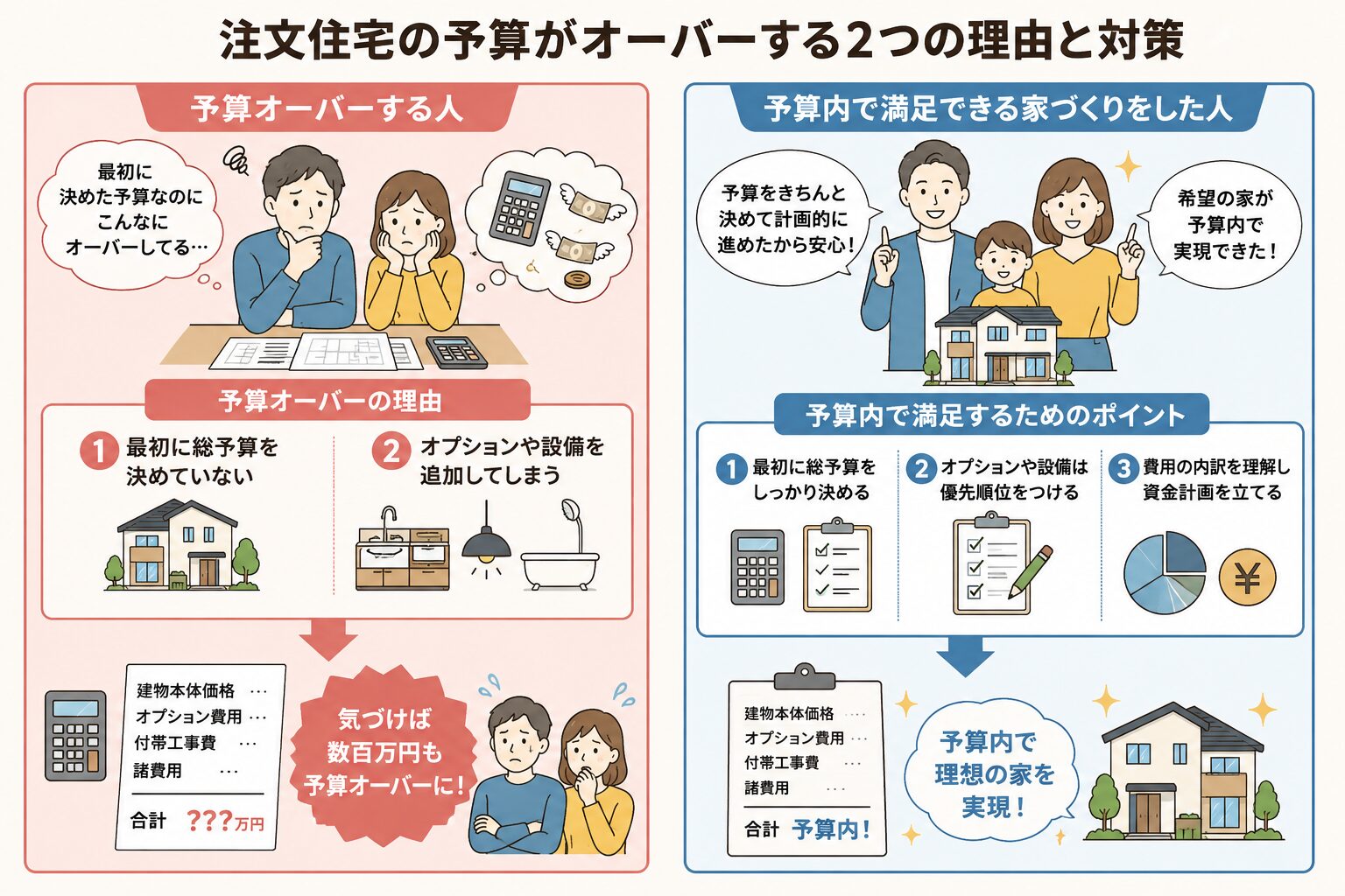注文住宅の予算が気づけば数百万円もオーバーする2つの理由
