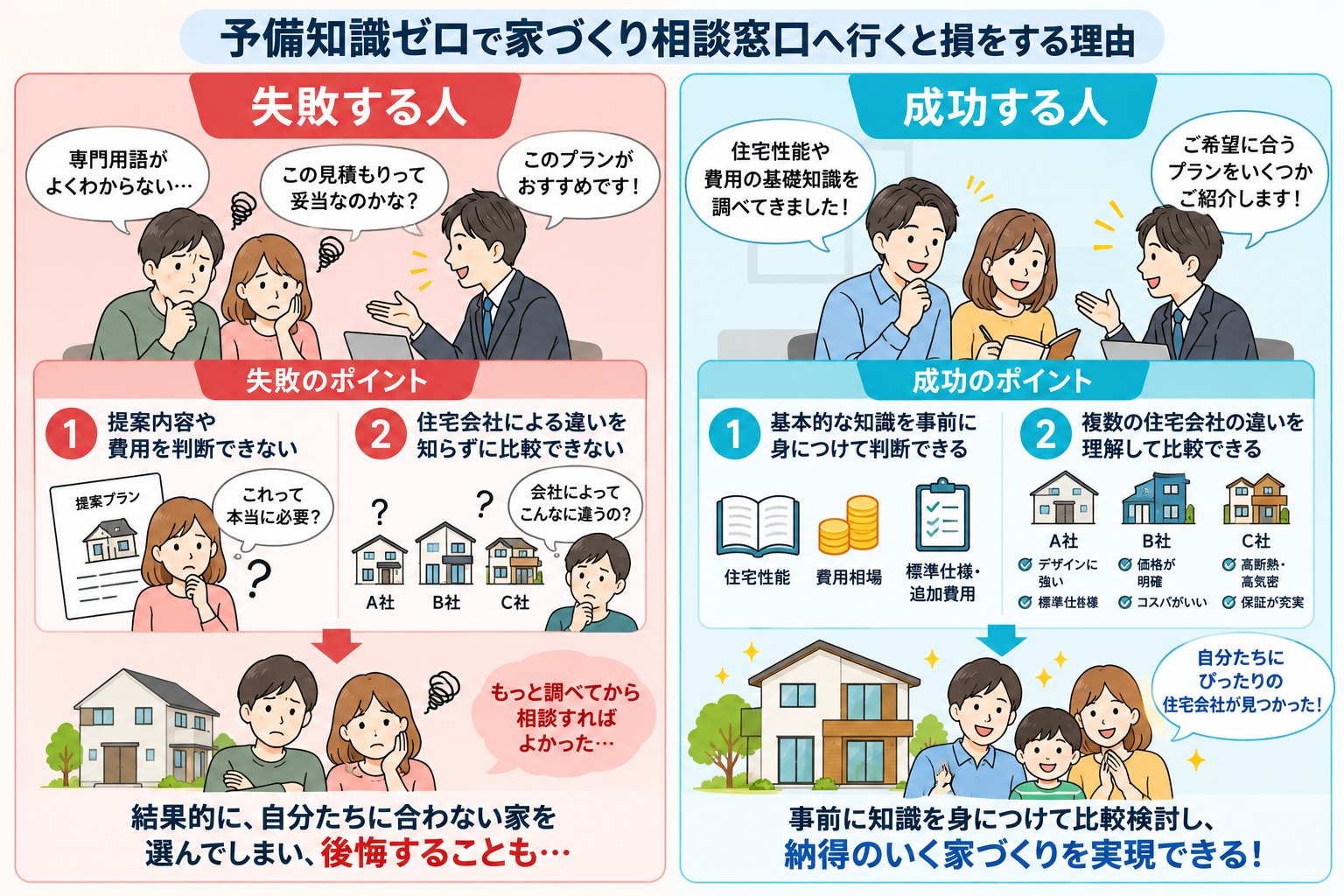 予備知識ゼロで家づくり相談窓口へ駆け込むと損する2つの理由